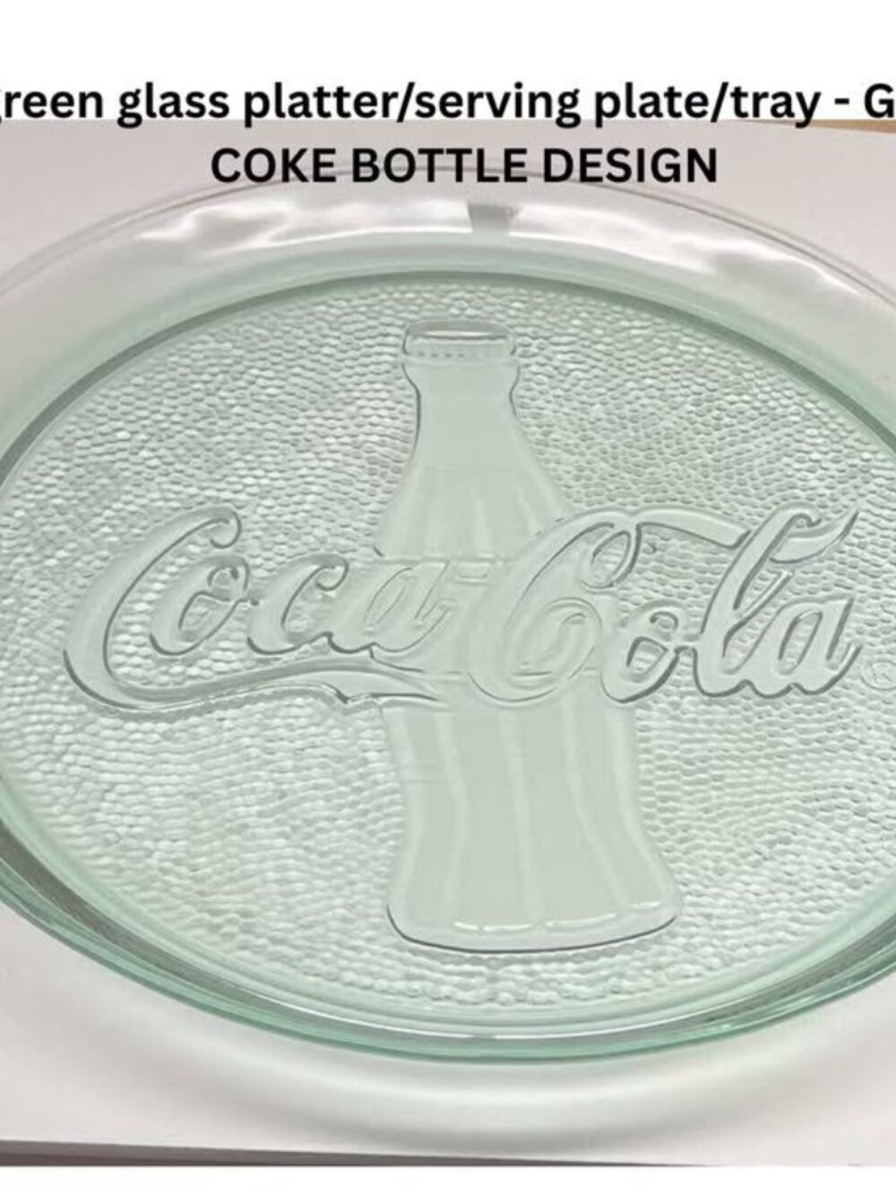 Vintage Coca-Cola Green Glass Serving Platter